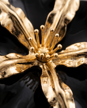 Load image into Gallery viewer, Black Flower Studs