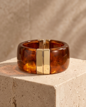 Load image into Gallery viewer, Brown and Gold Bangle