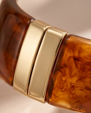 Load image into Gallery viewer, Brown and Gold Bangle