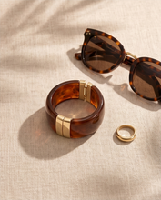 Load image into Gallery viewer, Brown and Gold Bangle