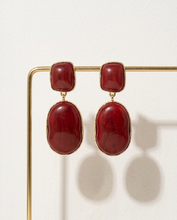 Load image into Gallery viewer, Burgundy Drop Studs