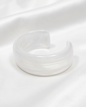 Load image into Gallery viewer, Cuffed Clear and White Bangle