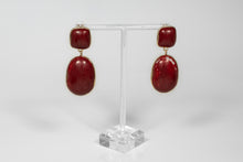 Load image into Gallery viewer, Burgundy Drop Studs
