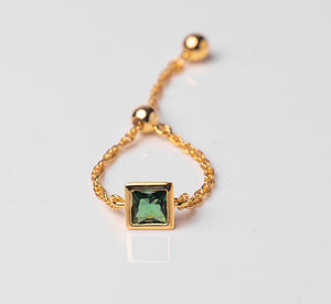 Emerald Green Chain Ring