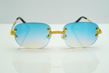 Load image into Gallery viewer, ROUND BLUE VINTAGE SUNGLASSES